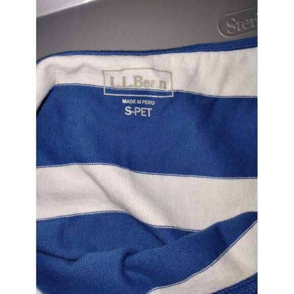 L.L. Bean Blue & White Striped Boat Neck Top With 3/4 Length Sleeves Women's PSM - Picture 5 of 7